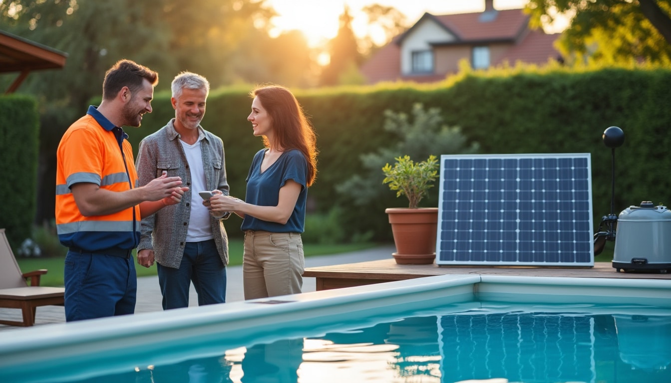 Illustration: Comprendre le fonctionnement d’un panneau solaire pour alimenter une pompe à chaleur de piscine